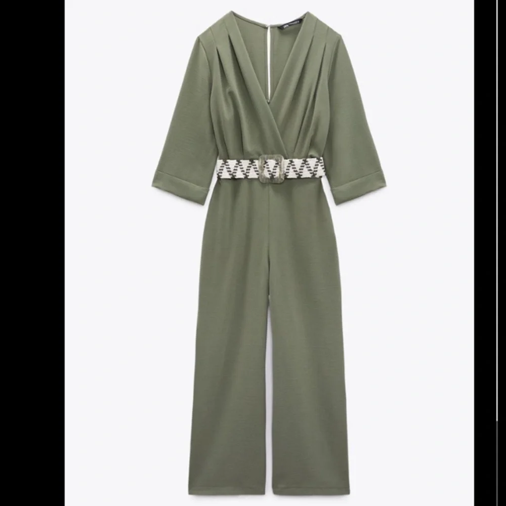 💚 Zara Long Belted Jumpsuit – Size M NWT